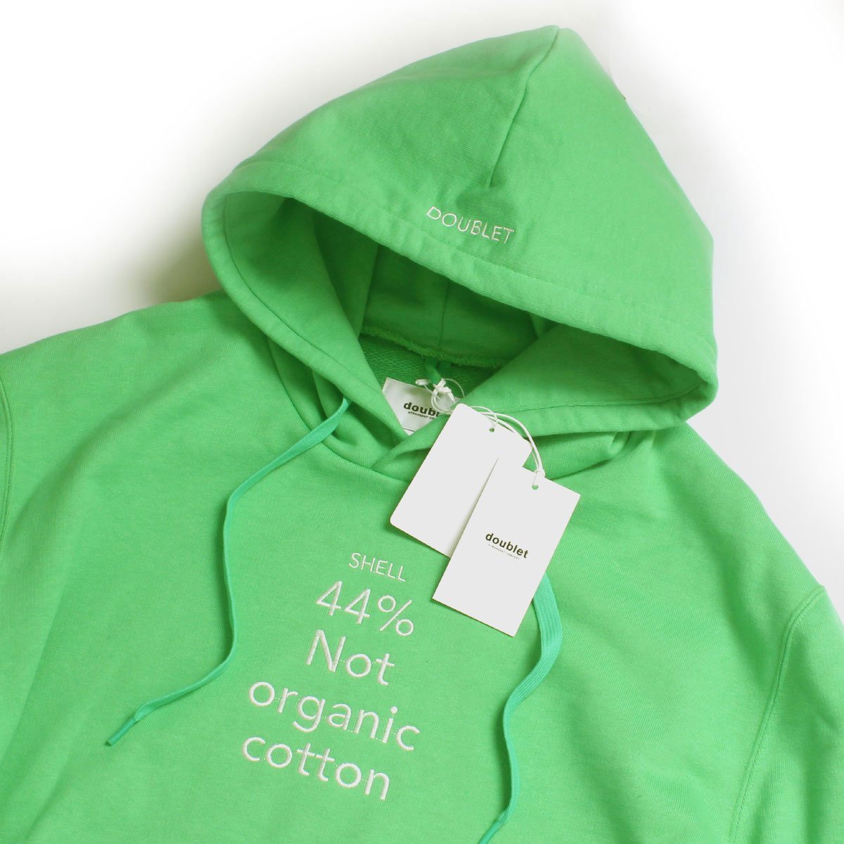 22AW【タグ付き・新品・定価39,600円】doublet COMPOSITION MESSAGE HOODIE sizeM GREEN 22AW31CS234 ダブレット パーカー