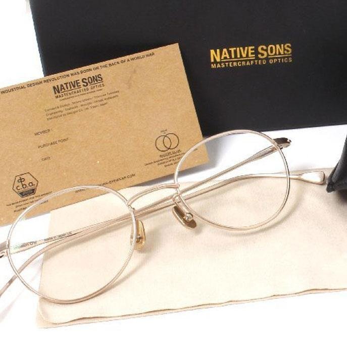 NATIVE SONS × Continuer Winston O’B エクスクルーシヴ メガネ 定価36，000円 White Gold ネイティブサンズ めがね 眼鏡 サングラス