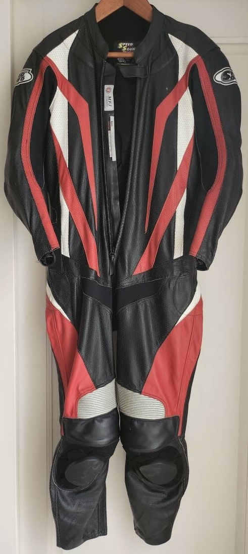  almost new goods *MFJ official recognition punching leather racing suit leather coverall Speed ob sound SPEED OF SOUND size 3L height 175cm~185cm about 