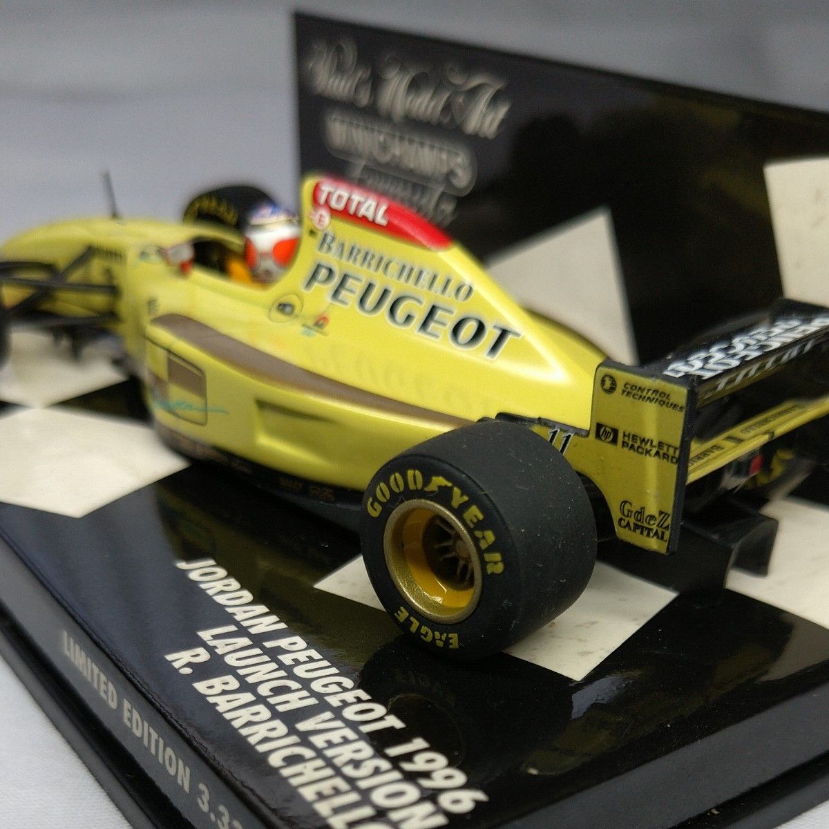 ミニカー 1/43 ミニチャンプス JORDAN PEUGEOT 1996 LAUNCH VERSION R.BARRICHELL