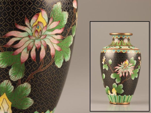 中国古玩 唐物 古七宝 七宝焼 花瓶 時代物 極上品 初だし品 C0354-