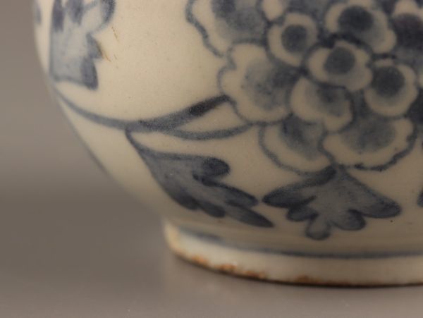 古美術 朝鮮古陶磁器 李朝 染付 壷 時代物 極上品 初だし品 C2189_画像9