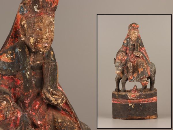 中国古玩 唐物 仏教美術 時代木彫 彩色 仏像 時代物 極上品 初だし品 C2542