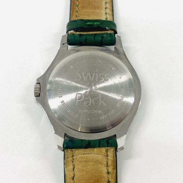 O624-K32-2821 ◎ TISSOT ティソ ATOLLO デイト クオーツ 3針 約37mm メンズ 腕時計 J185/285K グリーン文字盤 時計 ファッション小物 ④_画像8