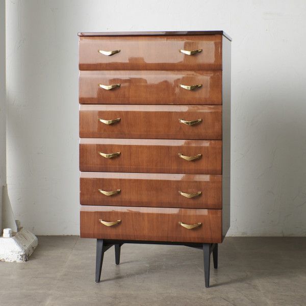 IZ73393F*meredew 6 step chest Britain Vintage western style chest storage with legs Western-style clothes chest of drawers wooden England do lower Northern Europe style merete.-