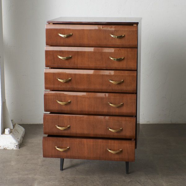 IZ73393F*meredew 6 step chest Britain Vintage western style chest storage with legs Western-style clothes chest of drawers wooden England do lower Northern Europe style merete.-