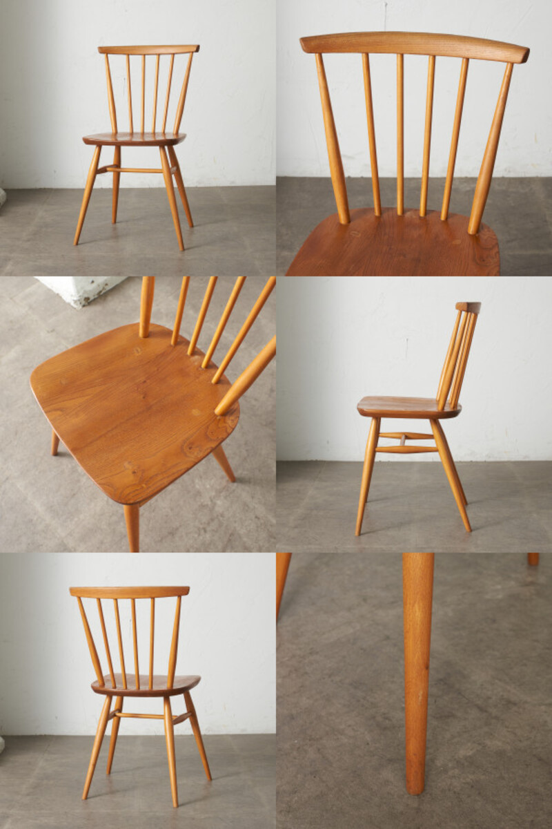 IZ73317F★レア ercol ボウトップチェア アーコール 英国 ヴィンテージ ダイニングチェア ボウバック ファンバック ウィンザー 木製 椅子_画像6