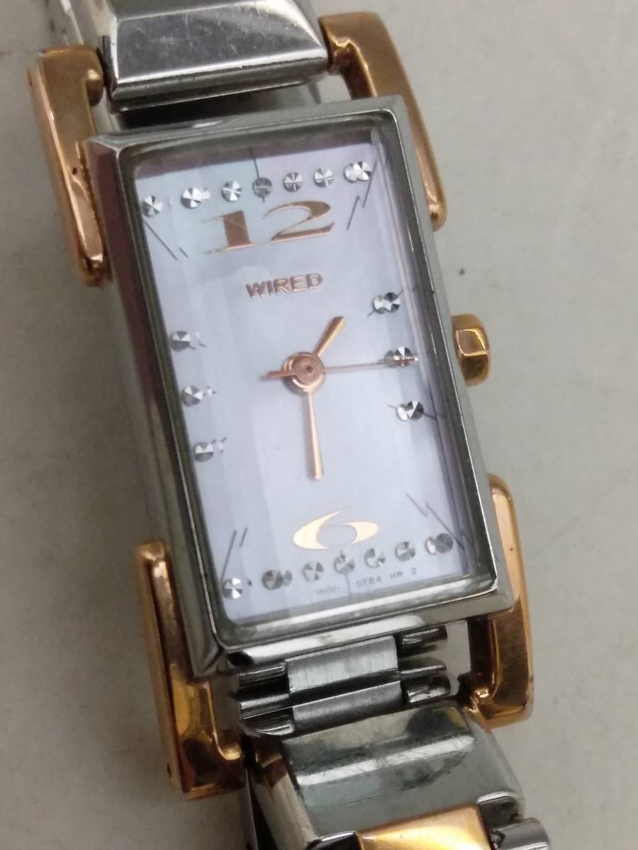 0329-0014  中古☆WIRED ワイアード カットガラス 腕時計 1N01-0JZ0 レディースの画像10