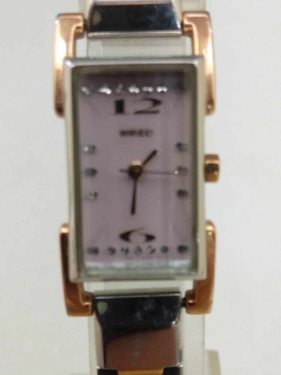 0329-0014  中古☆WIRED ワイアード カットガラス 腕時計 1N01-0JZ0 レディースの画像6