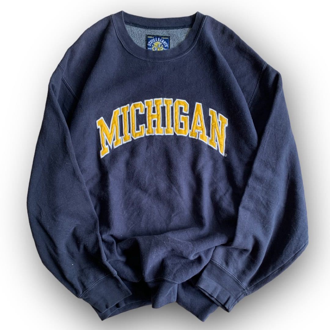 230818BRB187● STEVE&BARRY リバースウィーブタイプ MICHIGAN カレッジロゴ スウェット ビンテージ vintage Size:L