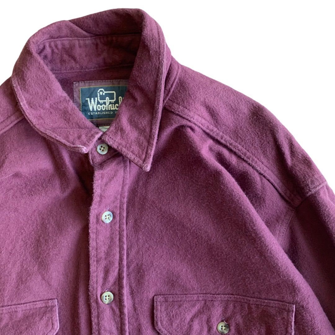 230914YMT9● 1990'S Woolrich (L) シャモアクロス ビンテージ vintage 長袖シャツ ウールリッチ アウトドア outdoor ネルシャツ Nel shirt_画像4