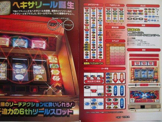 △△ 4号機　レトロSLOT　ヘキサ　大都技研-3【パチスロ実機/パンフレット/チラシ】現物画像　テープ跡あり_画像2