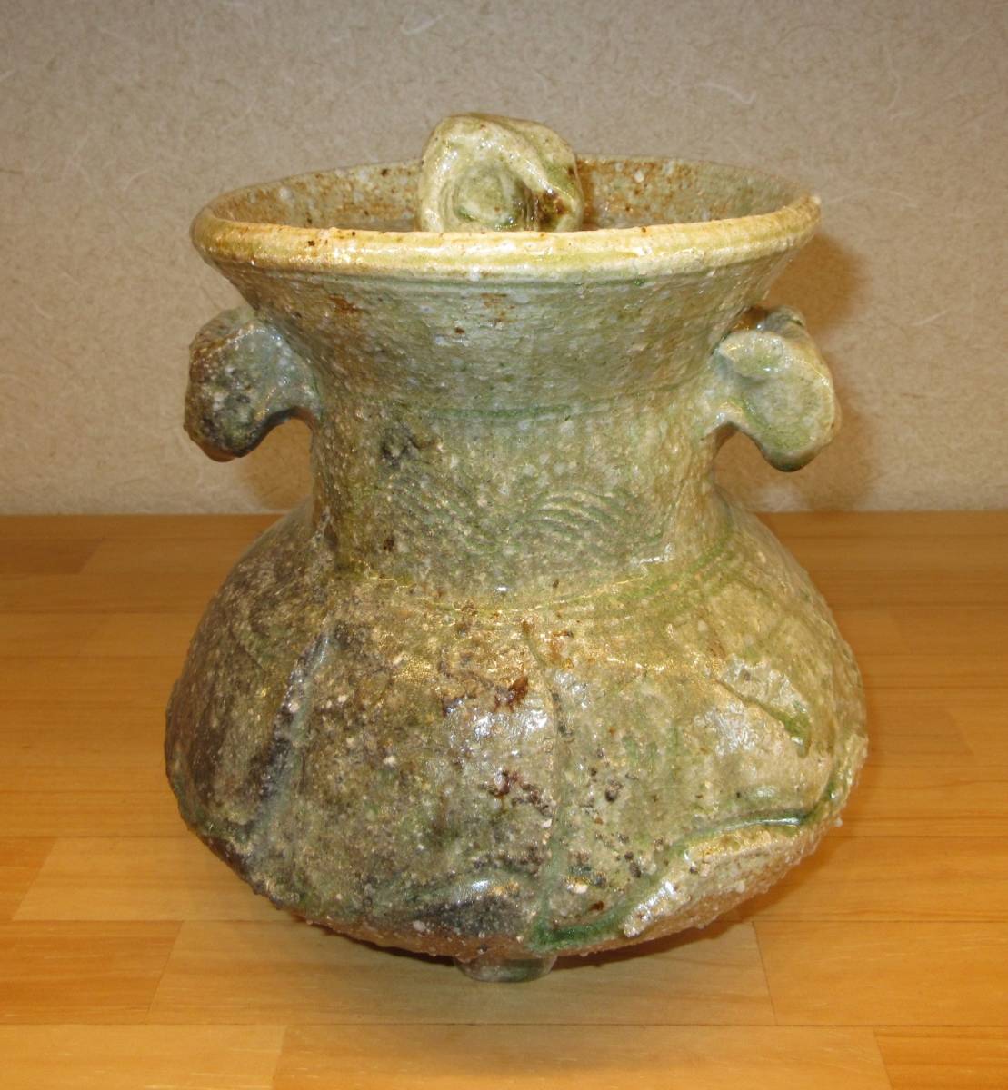 最も信頼できる 水指 【逢絢亭】茶道具 信楽焼 共箱入り 森岡嘉祥 伊賀耳付 水指