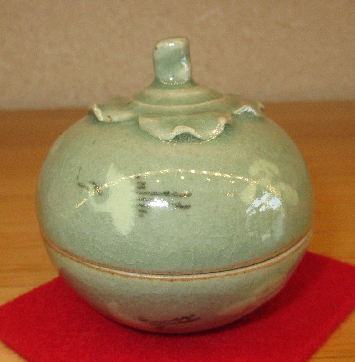 逢絢亭】茶道具 香合 高麗 青磁 雲鶴の図 柳海剛 共箱入り|PayPayフリマ