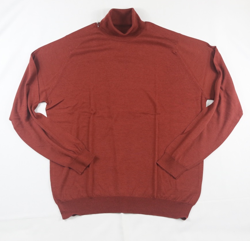 新品 John Smedley　ジョンスメドレー 最高級シーアイランドコットン・メリノウール　 XXLサイズ タートルネック PAPRIKA