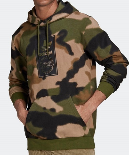 新品 送込★2XO アディダス オリジナルス 国内正規品★CAMO AOP カモフラ 迷彩 スプレーペイント トレフォイル パーカー フーディー HOODIE_画像4