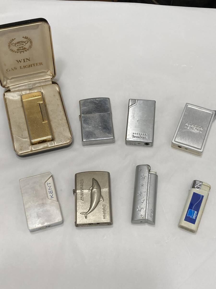 【#4231/4252】ライターおまとめ　WIN GAS LIGHTER/KENT/ALASKA MENTHOL/SEVEN STAR/Dolphin/REVO/D-spec　他_画像1