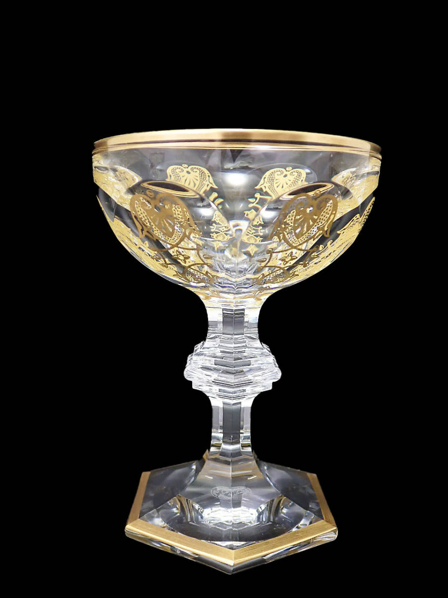 G380 新品同様 バカラ アルクール エンパイア 金彩 シャンパン クーペ グラス クリスタル 食器 皿 キャビネット フランスのサムネイル