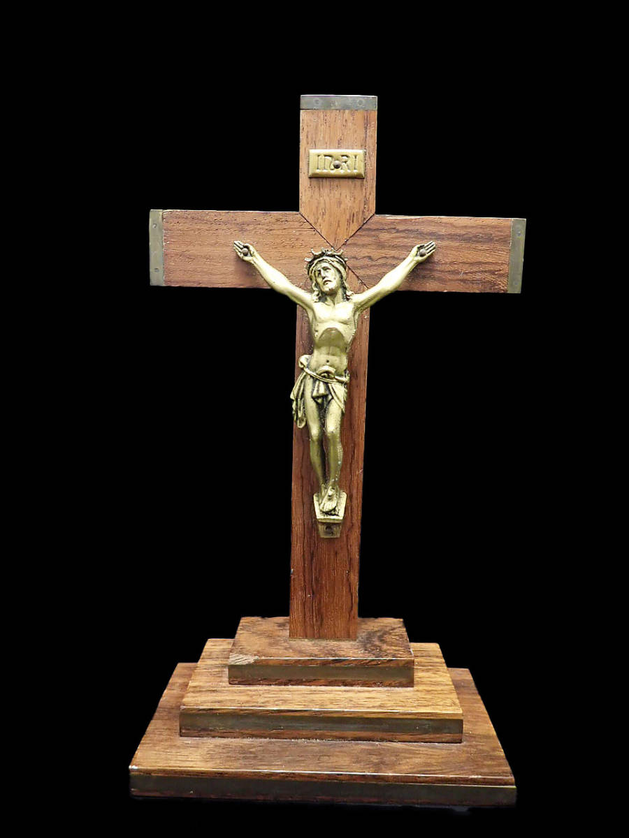 G385 フランス パリ 十字架 キリスト ロザリオ クリスマス オーナメント アンティーク ビンテージ ルルド 教会 聖書 装飾 宗教美術_画像1