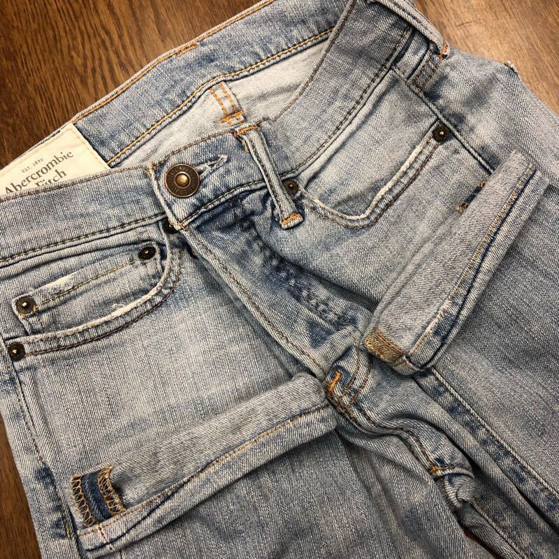 【EJ035】Abercrombie&Fitch W29 L30 色落ち加工 ジーンズ ジーパン デニムパンツ メンズブランド古着 アバクロンビー＆フィッチ 送料無料_画像7