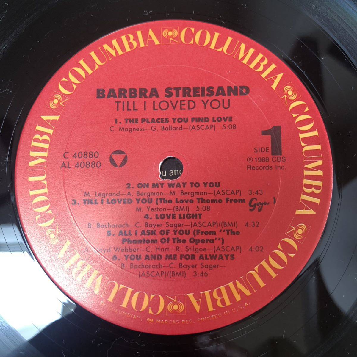 米オリジナル Barbra Streisand / till i loved you バーブラ・ストライザンド Quincy Jones, Burt Bacharach, _画像6