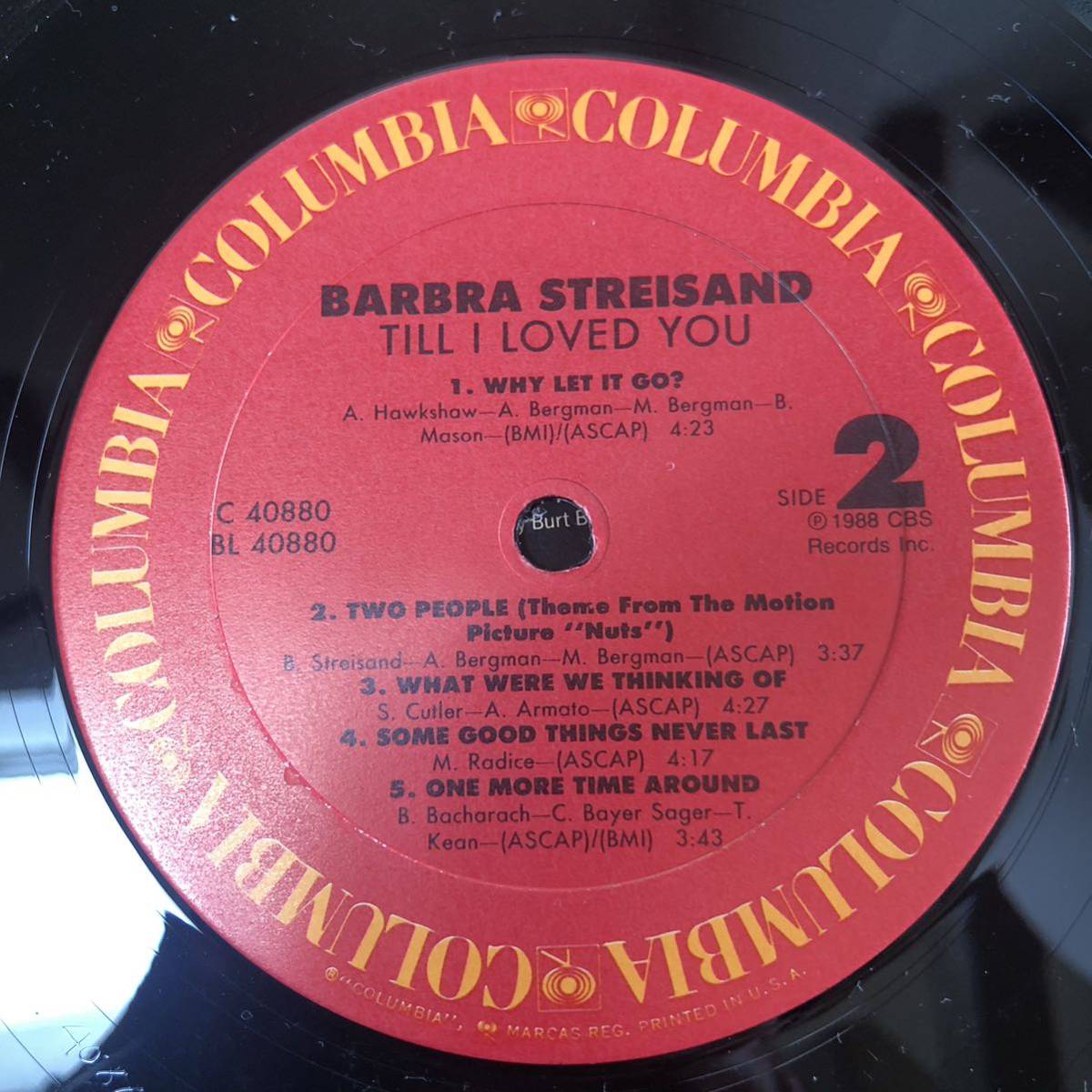 米オリジナル Barbra Streisand / till i loved you バーブラ・ストライザンド Quincy Jones, Burt Bacharach, _画像7