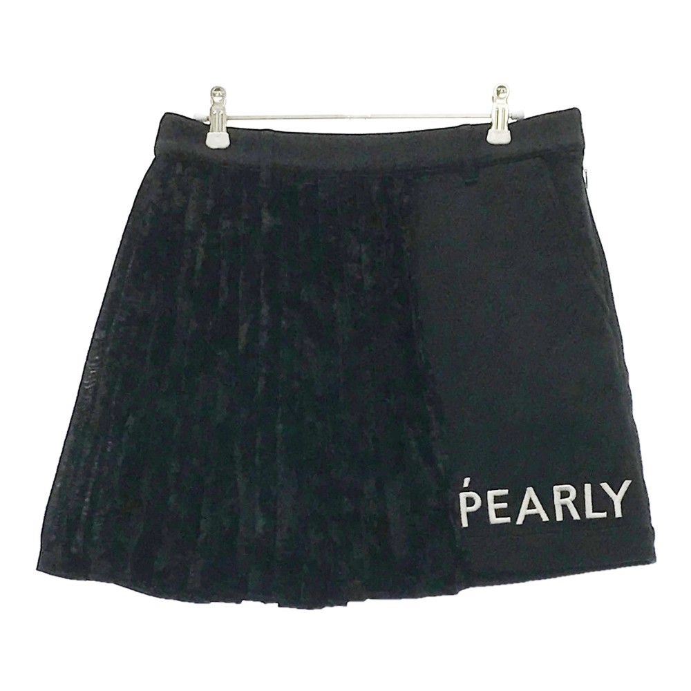 PEARLY GATES パーリーゲイツ 30周年モデル ベロア切替 プリーツスカート ブラック系 1 [240101039428] ゴルフウェア レディース