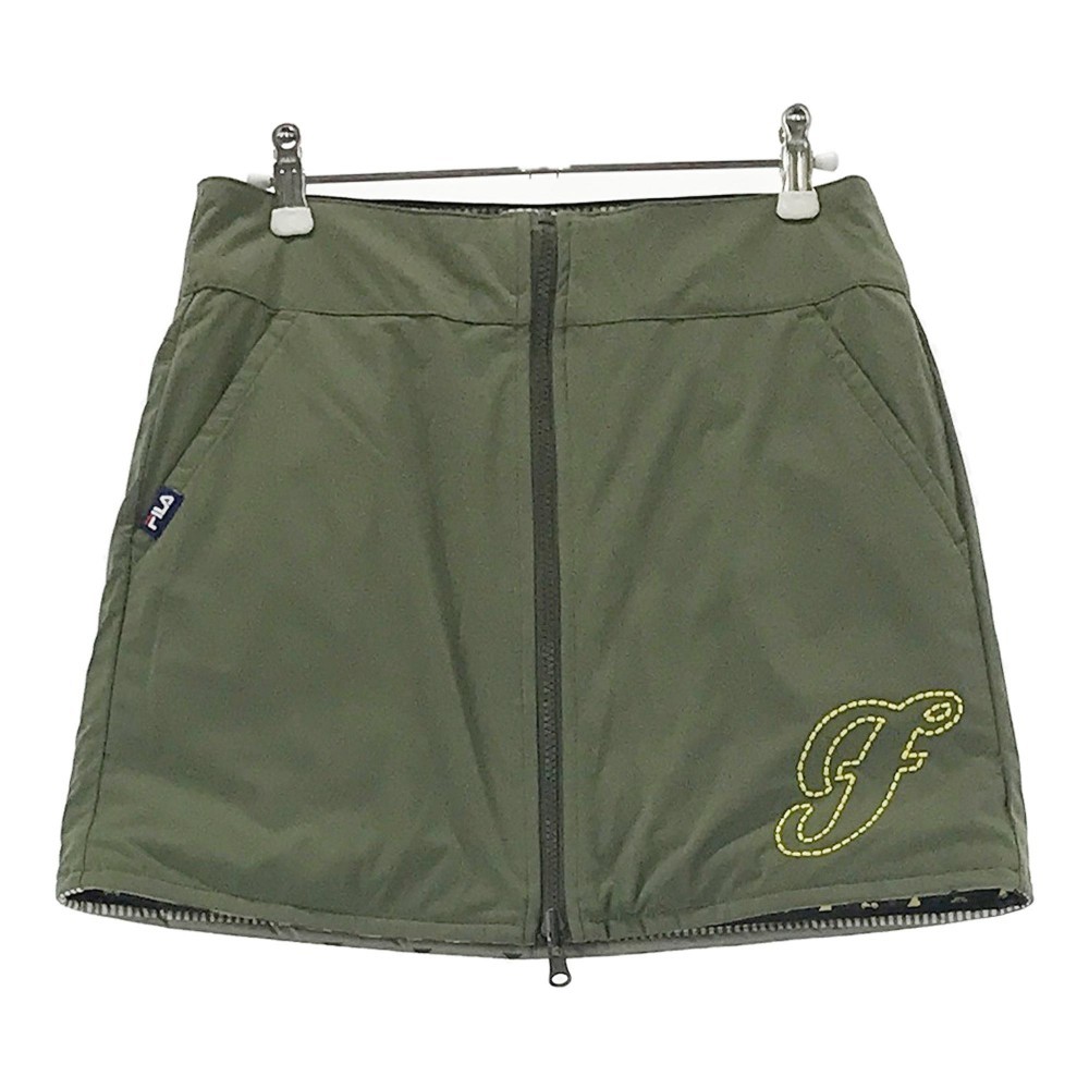 【新品】FILA GOLF フィラゴルフ リバーシブル中綿スカート 総柄 カーキ系 M [240001799502] ゴルフウェア レディース