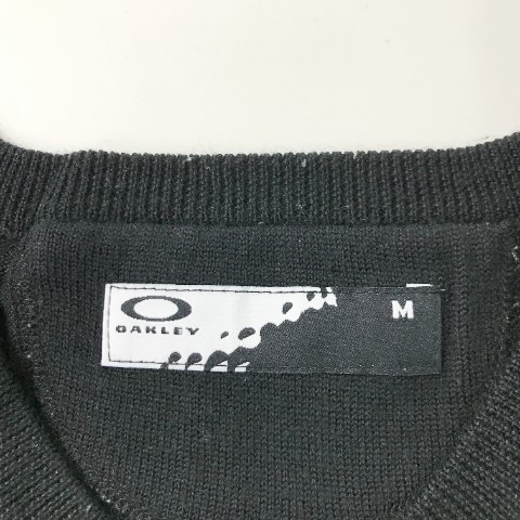 OAKLEY オークリー ウール混 ニットセーター ロゴ刺繍 ブラック系 M [240001931572] ゴルフウェア メンズ_画像6