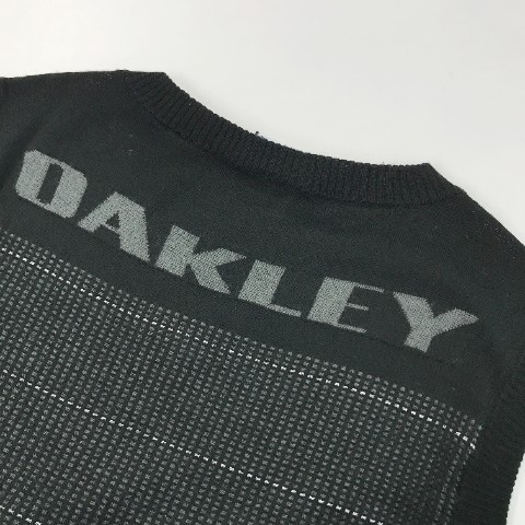 OAKLEY オークリー ウール混 ニットベスト ボーダー柄 グレー系 L [240001942935] ゴルフウェア メンズ_画像4