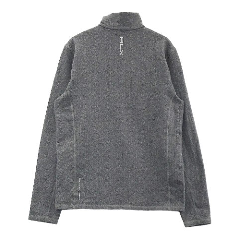 高価値】 グレー系 ヘリンボーン柄 ハーフジップ長袖Tシャツ ラルフ