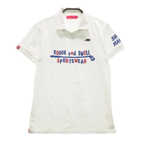 ROUGH&SWELL ラフアンドスウェル 2022年モデル 襟付き 半袖Tシャツ ホワイト系 L [240101046390] ゴルフウェア レディース