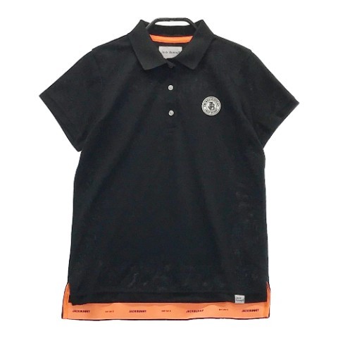 JACK BUNNY ジャックバニー 2022年モデル 半袖ポロシャツ ワッペン ブラック系 1 [240101049455] ゴルフウェア レディース