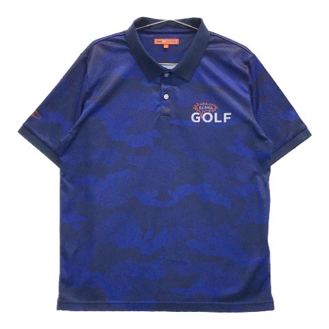 BEAMS GOLF ビームスゴルフ 半袖ポロシャツ カモフラ 迷彩柄 ネイビー