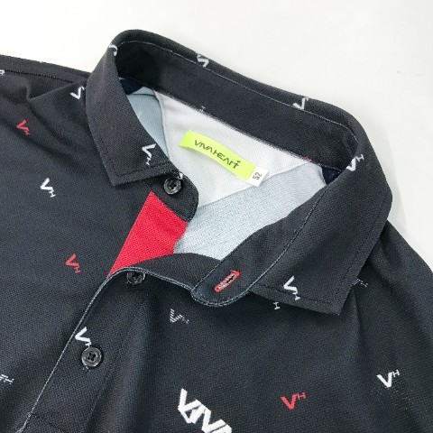 VIVA HEART ビバハート 半袖ポロシャツ 総柄 ブラック系 52 [240101052973] ゴルフウェア メンズ_画像3