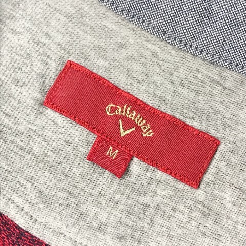 CALLAWAY キャロウェイ 半袖ポロシャツ 総柄 レッド系 M [240101055801] ゴルフウェア メンズ_画像6