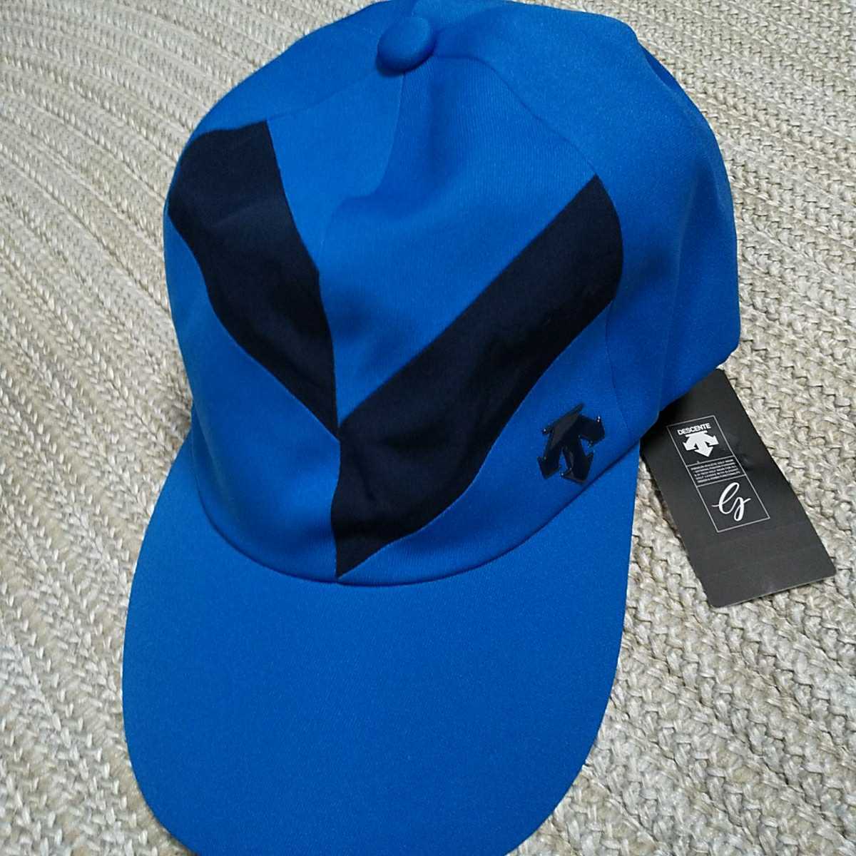 新品 定価6490 DESCENTE GOLF 帽子 キャップ 青 ブルー 紺 ネイビー フリー（57-59cm）デサント ゴルフ ウェア レターパック可_画像2