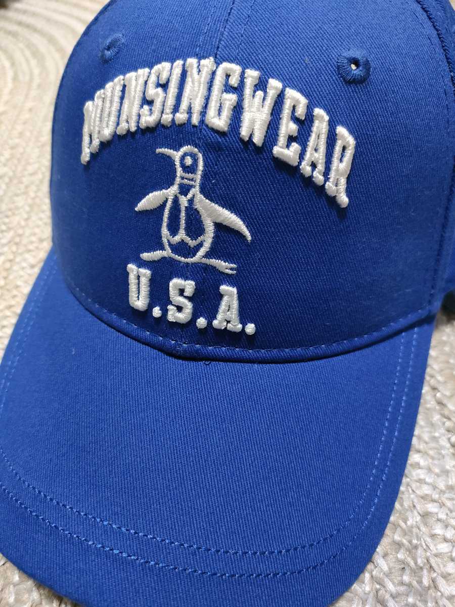  новый товар не использовался Munsingwear хлопок колпак синий blue свободный размер (56-60cm) шляпа для мужчин и женщин MunsingWear Golf 