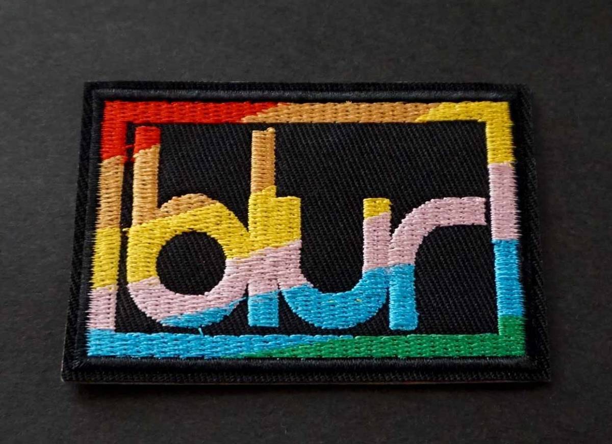 黒四角UK虹色■新品『 blur 』 ブラー ロックバンド刺繍ワッペン◆イギリス◇◎映画 ムービー アニメ 音楽 ミュージック◆衣類・衣服DIY_画像3