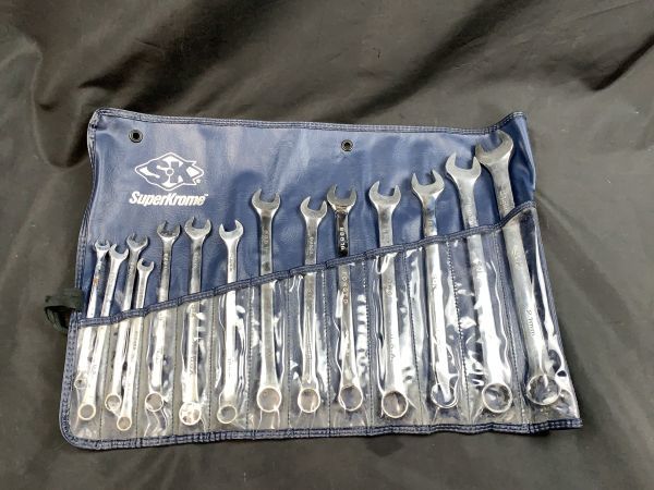 0u1k3aB118 USA SuperKrome コンビネーションレンチ 14本セット 収納袋