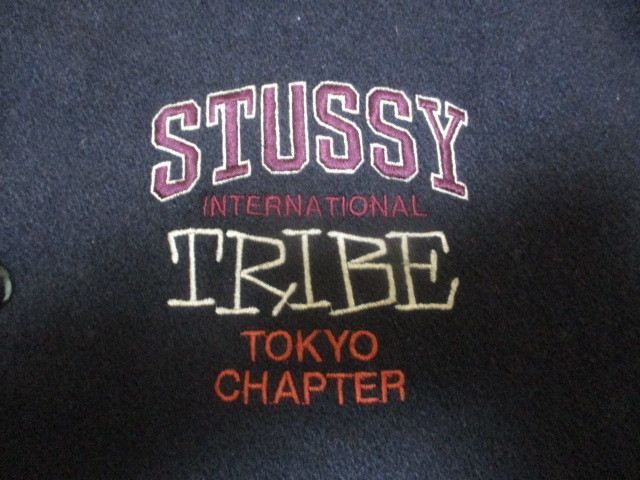 STUSSY ステューシー　INTERNATIONAL TRIBE TOKYO CHAPTER　袖　レザー　スタジャン　黒　L_画像4