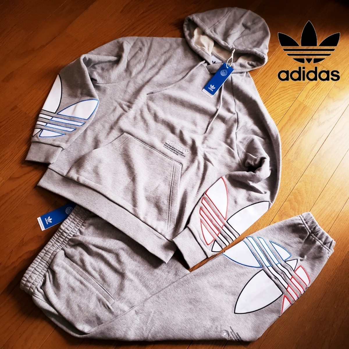 驚きの価格 2XL(XO) セットアップ トリコロール Originals 【新品】adidas パーカー ビッグロゴ アディダス グレー スウェットパンツ アディダス 驚きの価格 2XL(XO) セットアップ トリコロール Originals 【新品】adidas パーカー ビッグロゴ アディダス グレー スウェットパンツ アディダス
