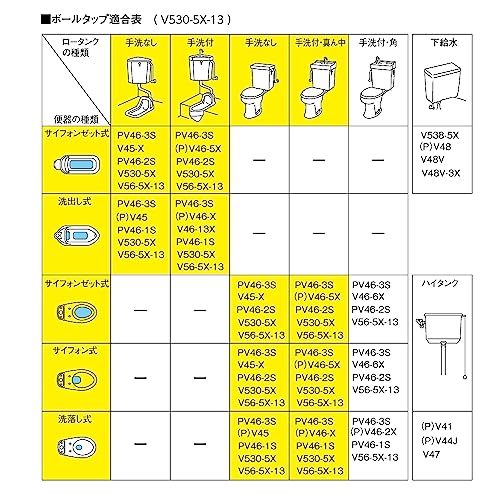 SANEI 万能ロータンクボールタップ ABS マルチタイプ 水位調節 節水効果 和式・洋式対応 V530-5X-13_画像3