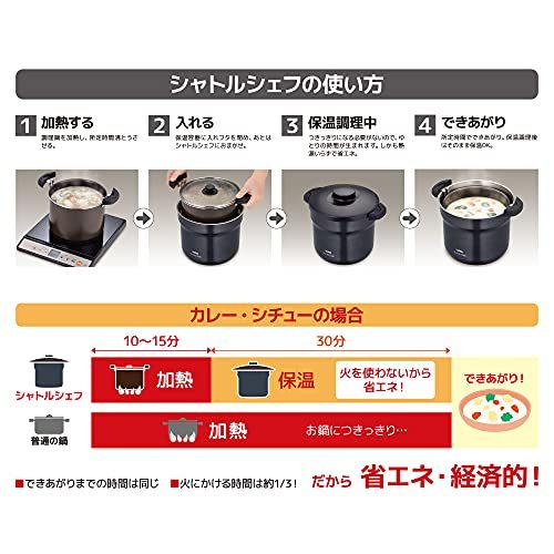 サーモス 真空保温調理器 シャトルシェフ 4.3L (4-6人用) クールグレー 調理鍋ふっ素コーティング加工 KBJ-・・・_画像3