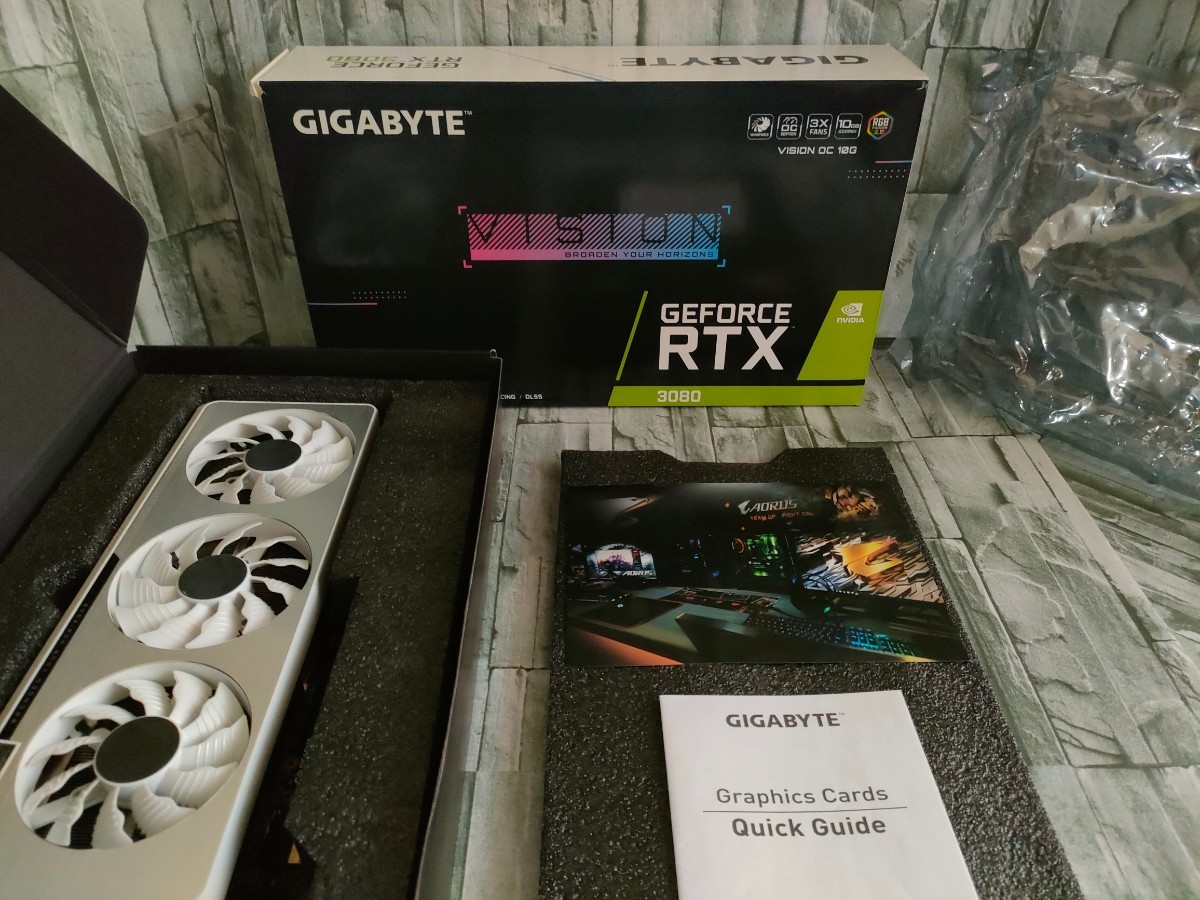NVIDIA GIGABYTE GeForce RTX3080 10GB VISION OC 【グラフィックボード】-