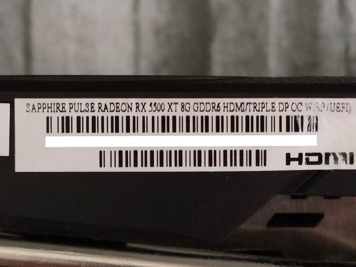 AMD SAPPHIRE Radeon RX5500XT 8GB PULSE OC 【グラフィックボード】_画像7