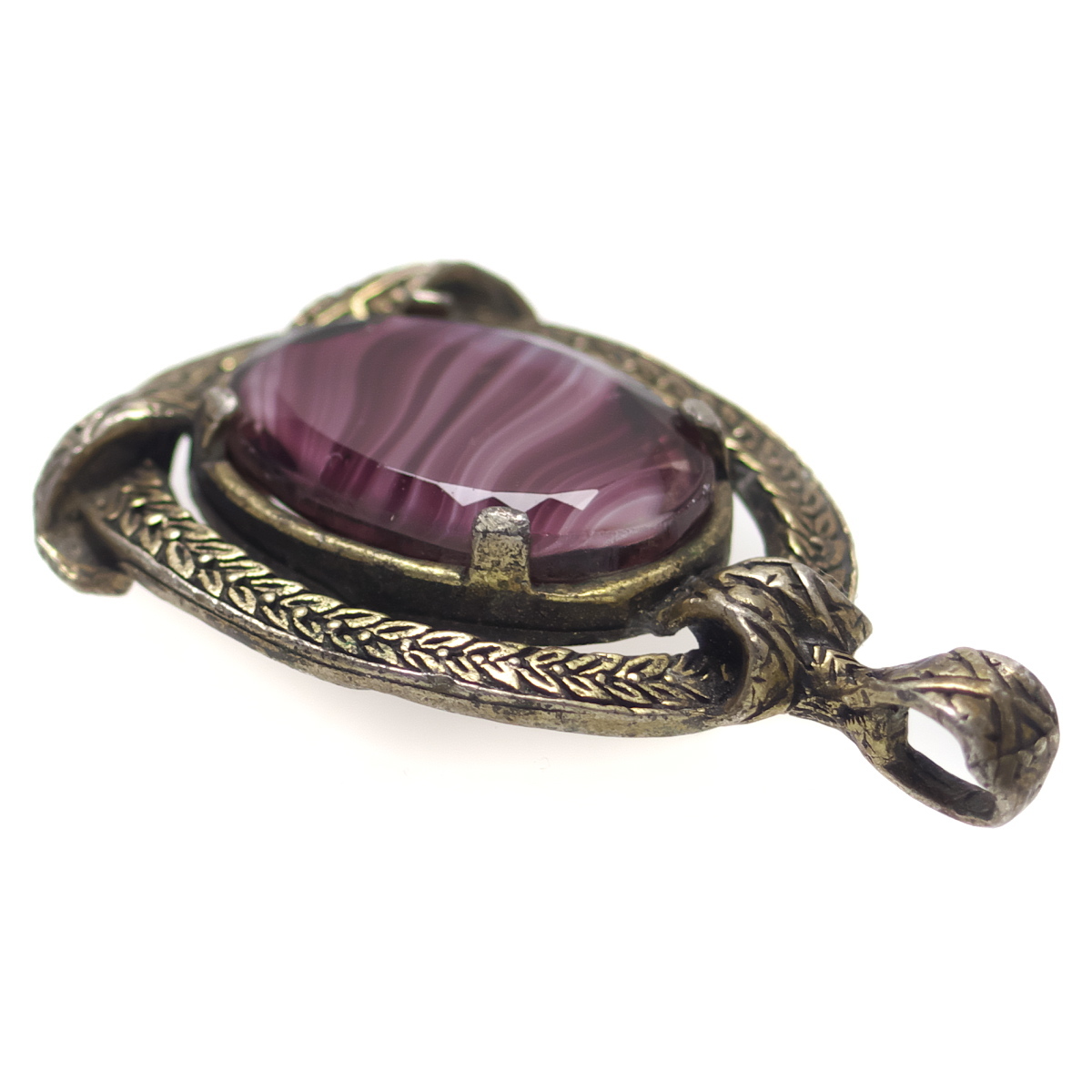 UK1260*[MIRACLE]* purple series marble glass purple gi blur glass miracle Britain Celt * Vintage pendant top necklace .