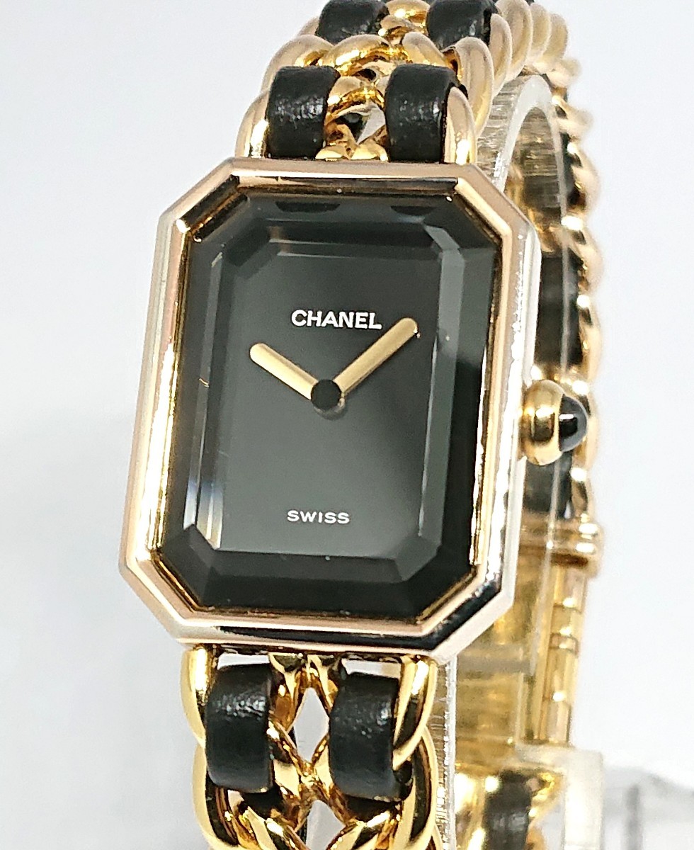 【仕上げ済】 美品 CHANEL シャネル プルミエール H0001 Lサイズ ゴールド クォーツ