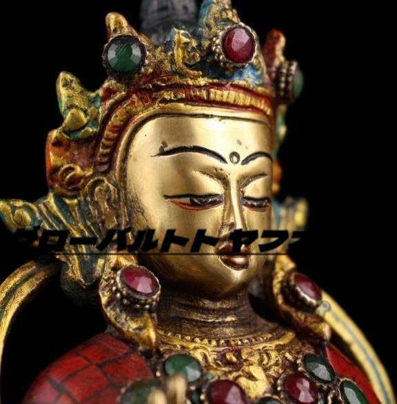 独特★ 銅像 仏像 銅器 【度母】チベット伝来 銅造 彫刻 祈る 開運 贈り物 置物 風水 飾り 美術品 伝統 仏教 魔よけ コレクション 古美術_画像5