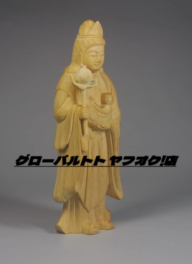 仏像 鬼子母神 木製 彫刻仏像・木彫り仏像・手彫り仏像祈る 厄除け(高さ12.5cm)_画像2